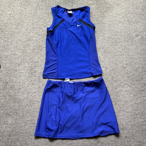Nike Royal Blue Sports Tank and Tennis Skirt Set - Picture 1 of 3